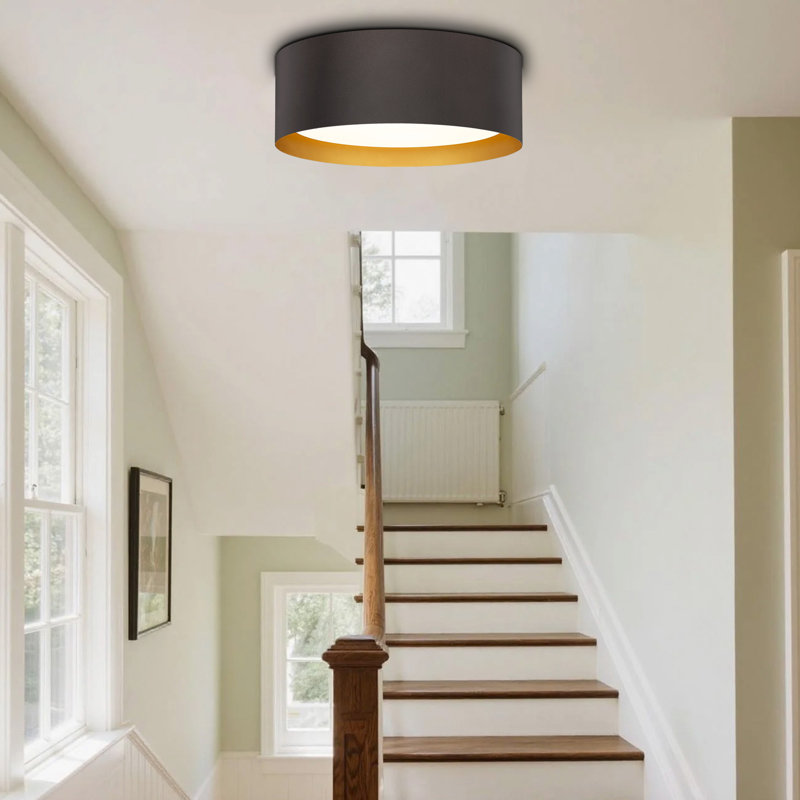 Industrial Flush Mount Ceiling Lights, Flush Mount Close To Ceiling Lighting Fixture With Frosted Glass For Living Room, Bedroom, Hallway (Oil Rubbed Bronze)