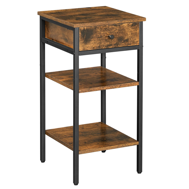 Mae 35cm W Bedside Table, Brown/Black