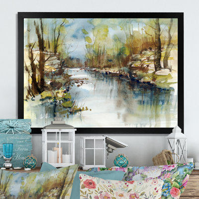 " Summer River Landscape Illustration II "