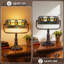 Lampe de table de banquier en verre coloré multicolore 12,6 po, 1 lumière E26, interrupteur marche / arrêt en ligne, pour bureau à domicile, bibliothèque, chambre à coucher, bureau, bureau