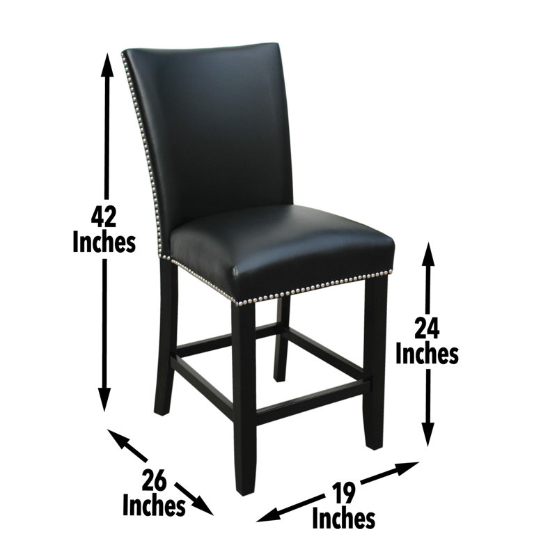 Anxhela Counter Height Dining Set, Black, 5 Pieces: Table, 4 Chairs