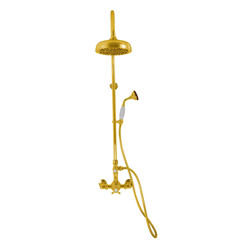 Exposed Thermostatic Shower System 36" Wall Mounted with 1.75GPM Handshower and Lever/Cross Handles