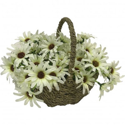 Arrangement floral marguerites dans un panier