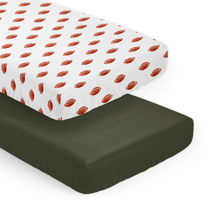 Football 2 Pack Fitted Crib Sheet by Sweet Jojo Designs