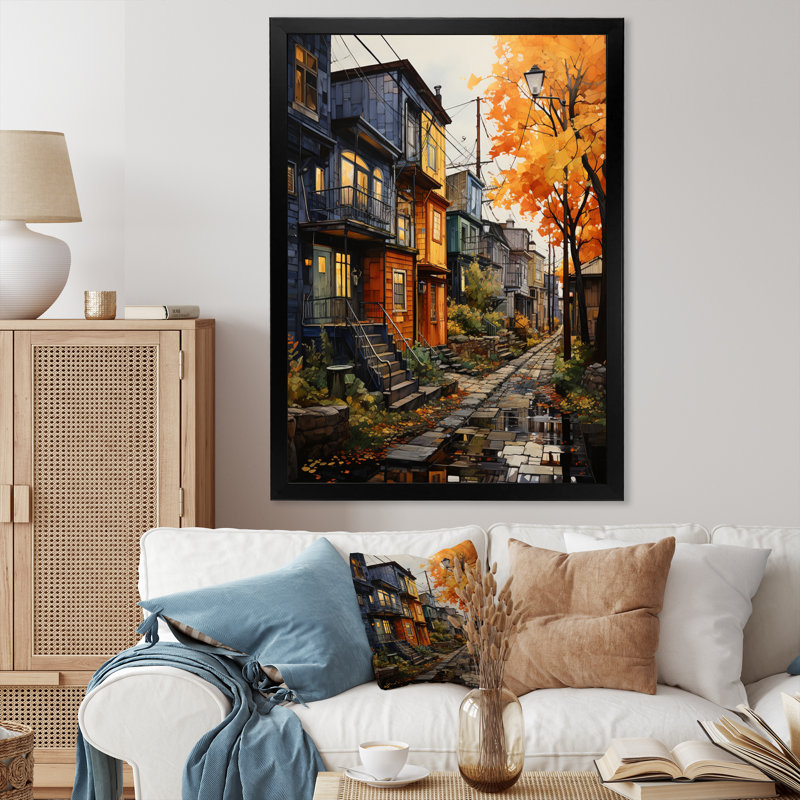«Cityscape Alleyway Patchwork IV», reproduction, H 40 po x l 30 po x P 1,5 po, Cadre photo noir