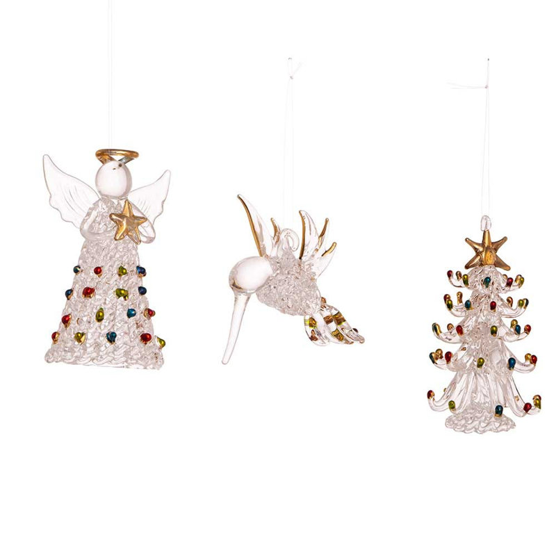 3'' Glass Animals Hanging Figurine Ornament