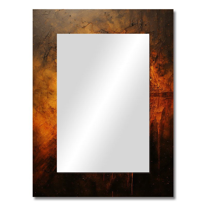 Bronze Blackhole Solar System - Our Solar System Wall Mirror, Yellow Decorative Mirror, Printed Metal Art, 32" x 24"