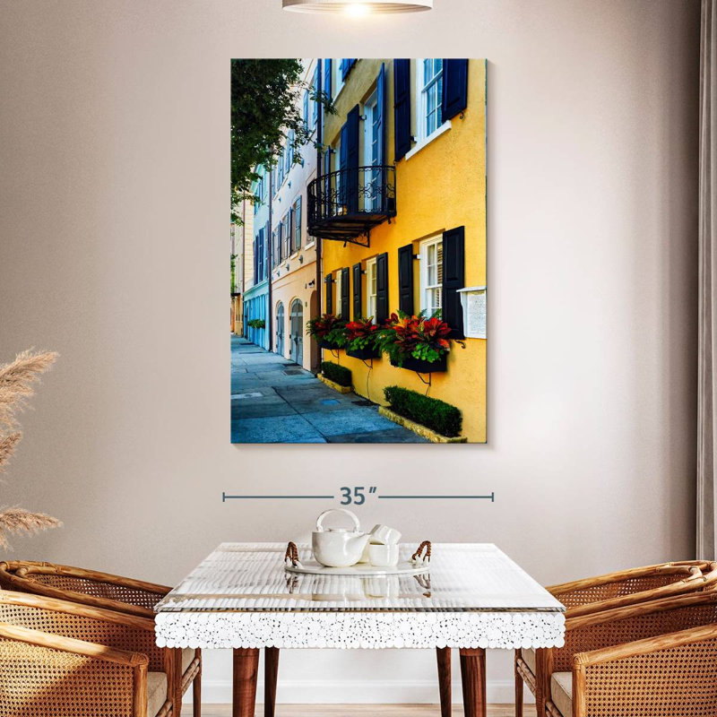 Aime Colorful Historic Houses Rainbow Row, 51" H x 34" W