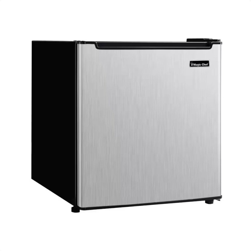Magic Chef 1.7 Cubic Feet Refrigerator, Stainless Steel