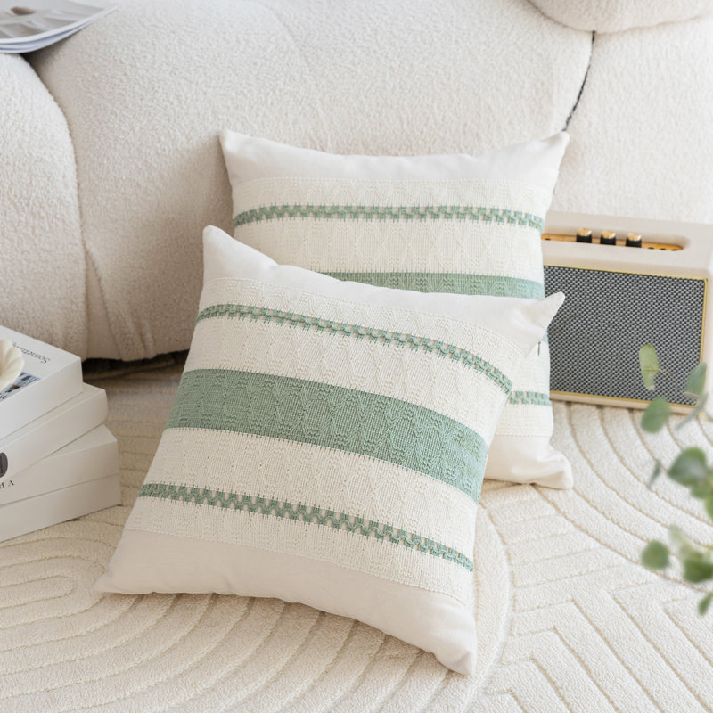 Housse de coussin Barossa, Carré 20 po, Vert sauge