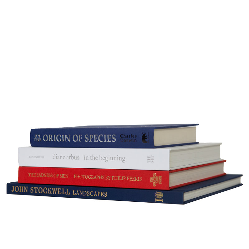 Livres décoratifs - Pile de table basse Americana - 4 livres rouges et bleus