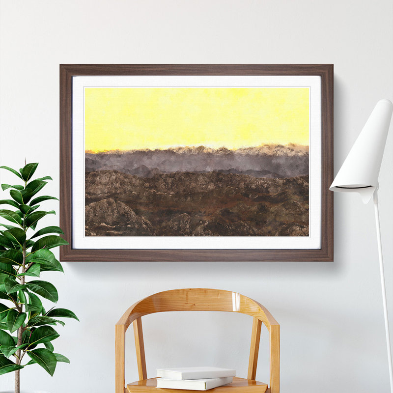 Mountains in Colunga Spain - Framed Print, Walnut Framed, 27cm H x 36cm W x 2cm D