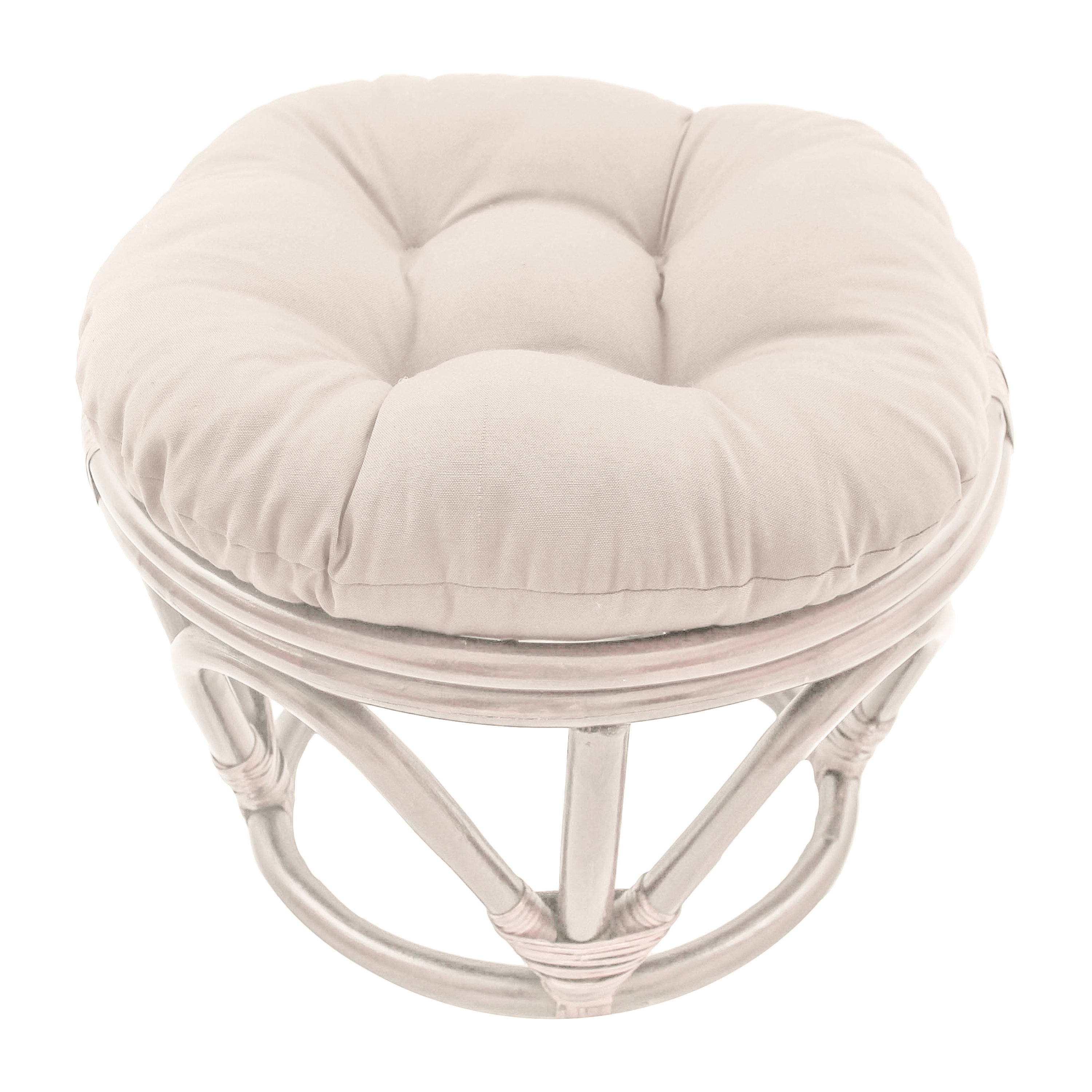 World Menagerie Papasan Round Ottoman Cushion Eggshell