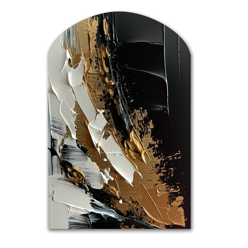 Cecile - Art mural asymétrique en forme d'arche abstraite, H 34 po x l 25 po