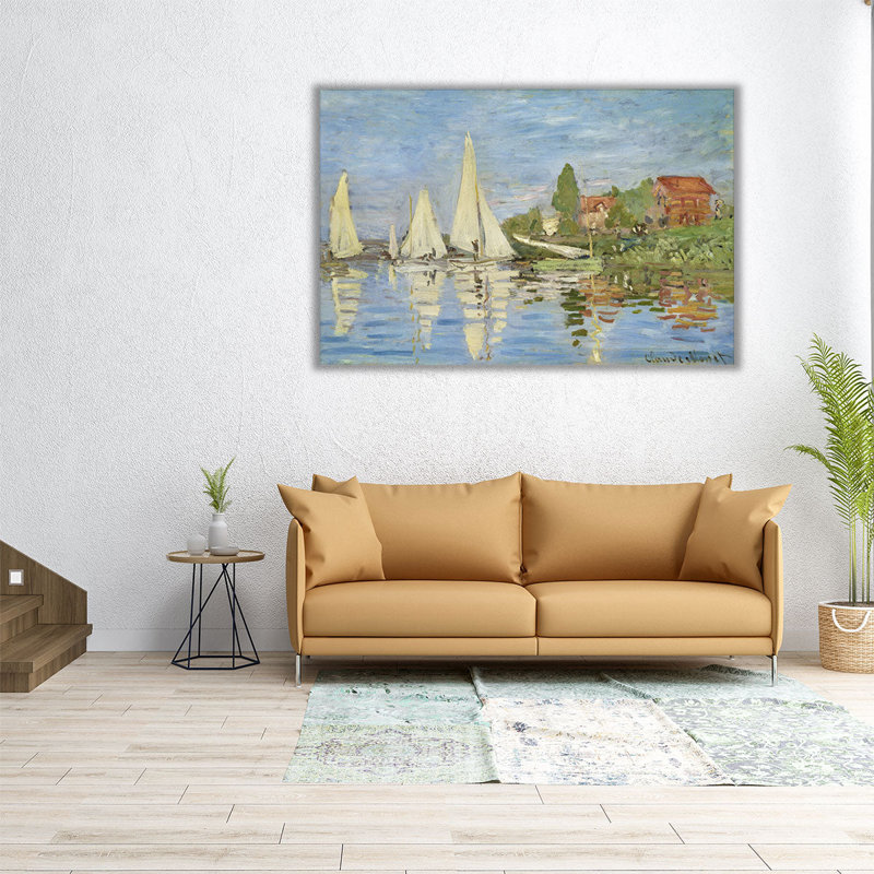 Regattas at Argenteuil, 1872 - reproduction d'art sur toile, H 20 po x l 30 po