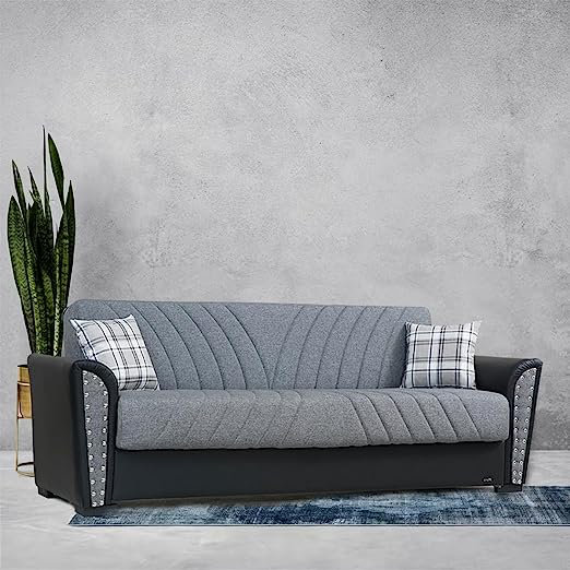 Canapé-lit convertible en tissu Sundon , Mélange de polyester gris