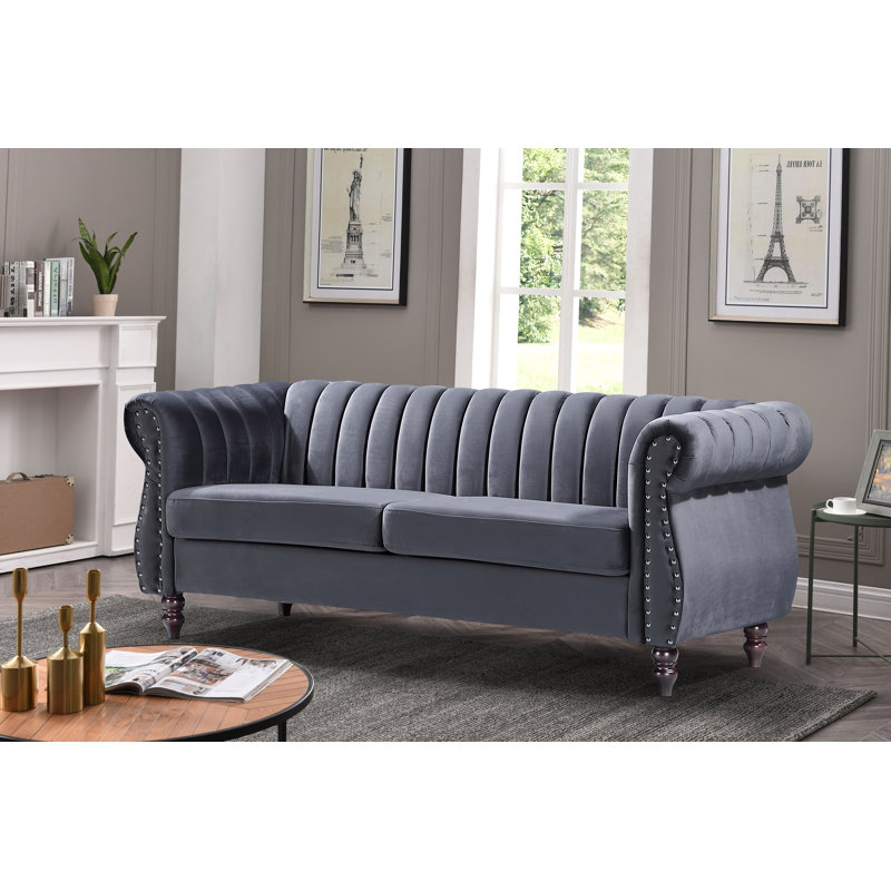 Canapé Chesterfield, Gris