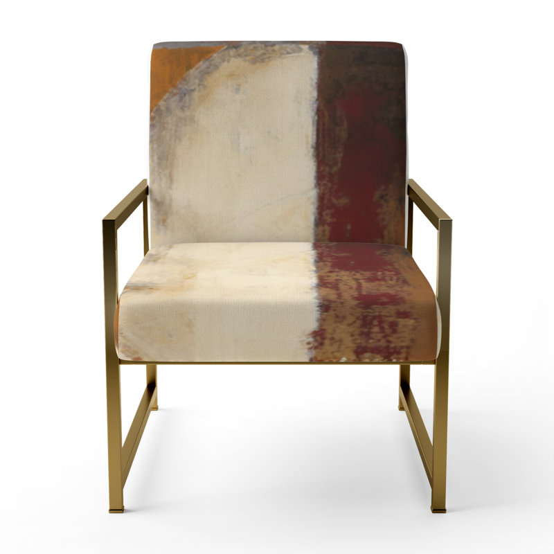 Culligan - Upholstered Abstract Accent Arm Chair, Gold