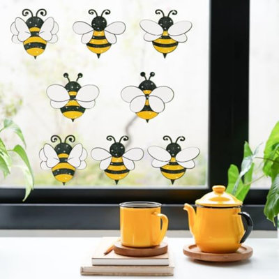Découpes de papier en forme d'abeille - 100 pièces découpées de papier d'abeille jaune scintillant pour l'anniversaire de la fête de la douche de bébé