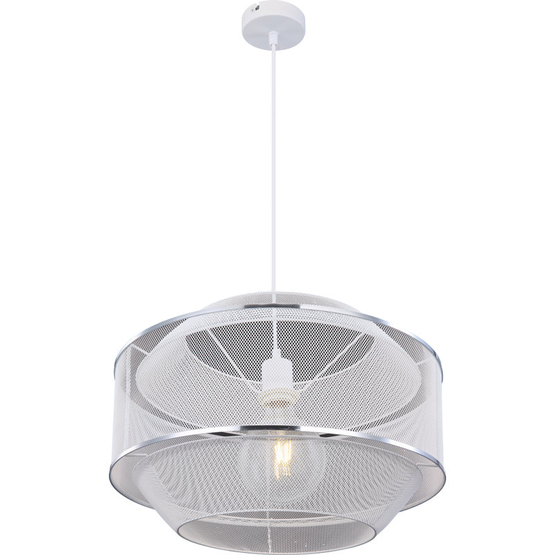 Christia 1 - Light Geometric Pendant, White, Silver