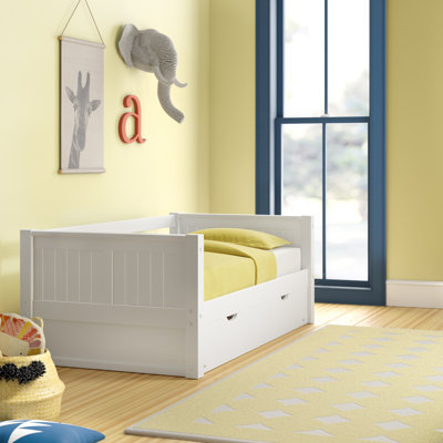 Aditya Twin Solid Wood Platform Bed with Trundle