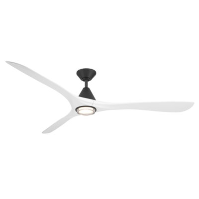 72" Carve Natural Wood Smart Ceiling Fan With 2700K-3000K-4000K-5000K Selectable LED Light Kit and Remote Control Included, Works With Alexa and iOS or Android App