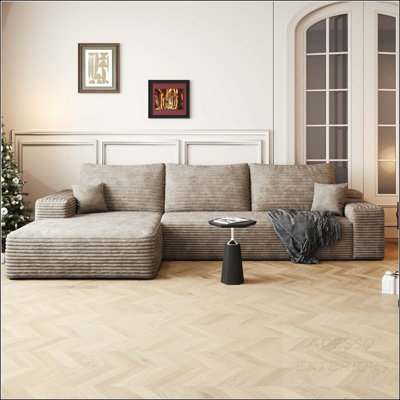 107" Cloud Sectional Couch with L-Shape Chaise and No Assembly