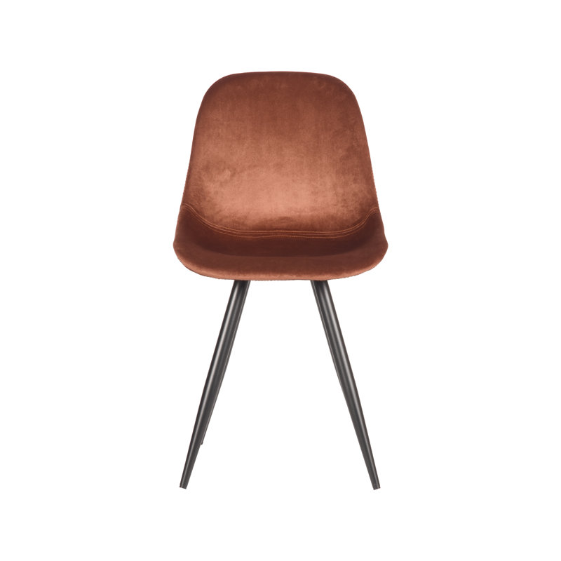 Dolezal 49cm H Velvet Upholstered Side Chair, Rust
