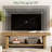63-inch Solid Wood Tv Stand, 2-tier Farmhouse Entertainment Center With Open Storage Shelves