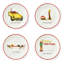 6" Doodles Tidbit Plates, Set of 4