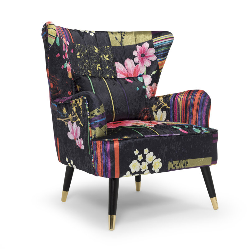 Yair Upholstered Accent Chair, Black
