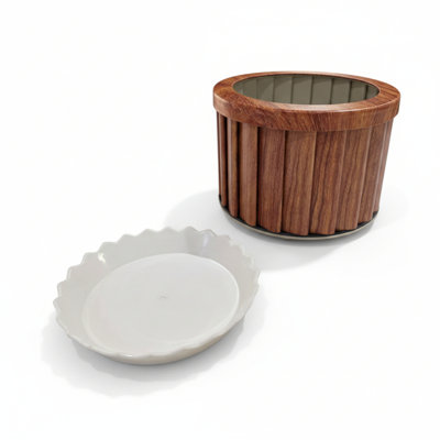 Pot rond Strata MD - brun moyen