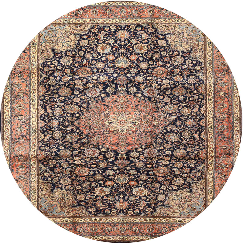 Floral Indoor Rug, Round 8'