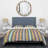 Gold and Grey Striped Pattern - Abstract Duvet Cover Set - Microfiber Polyester-1375776644