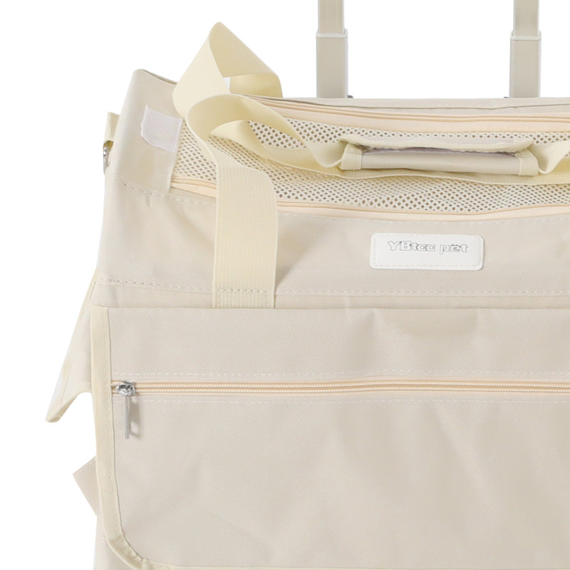 2-Layer Rolling Pet Carrier With Mesh Windows