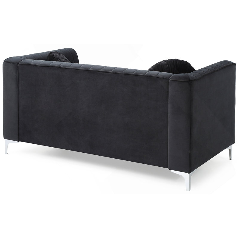 Causeuse avec pieds chromés, Black