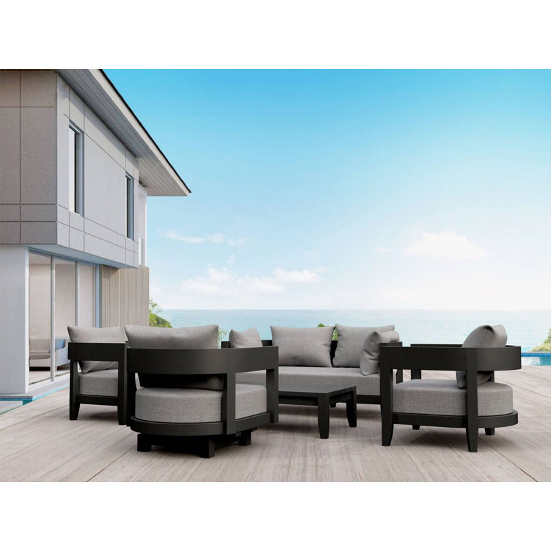 Coronado Outdoor 5 - Piece Conversation Set, Canvas Gray