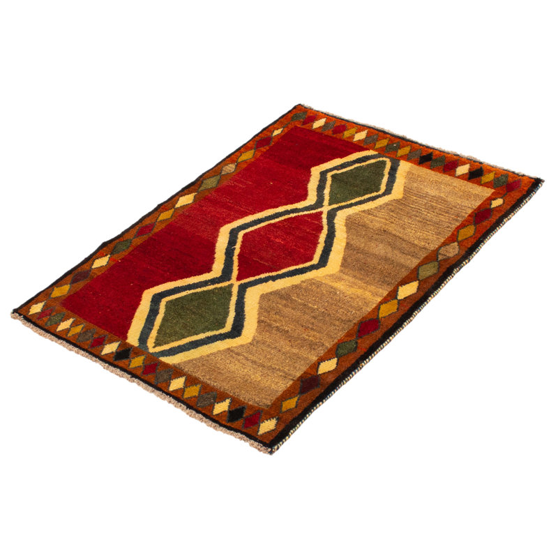 Tapis rouge Kashkuli Gabbeh 3 pi 5 po x 4 pi 11 po