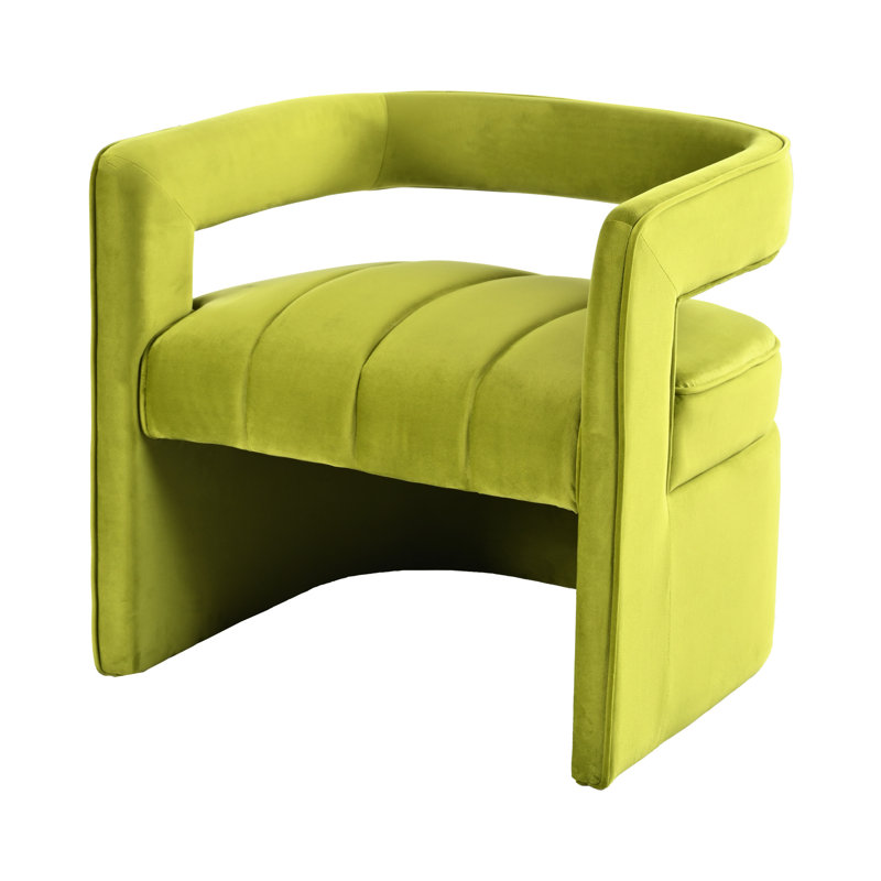 Chaise d'appoint moderne en velours, dossier et style, sans assemblage requis, Vert
