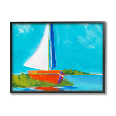 Peinture moderne sur un rivage sur bois par Liz Jardine, peinture
