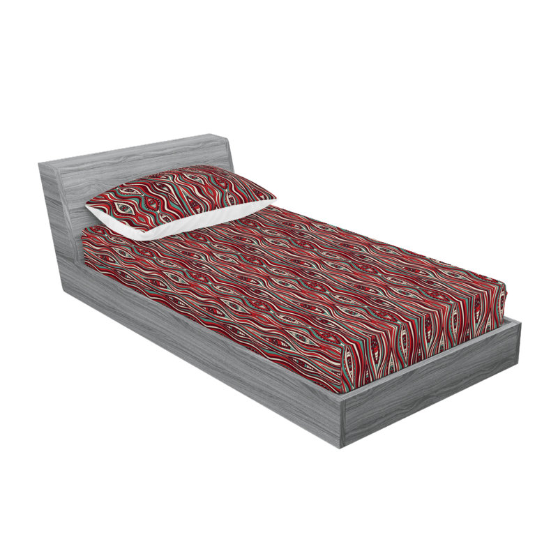 Drap-housse Ambesonne, Ensemble de draps pour lit simple avec 1 taie d'or