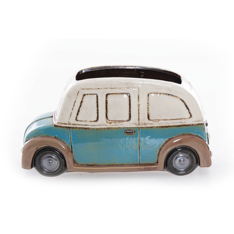 Loyola Ceramic Statue Planter, Green/White