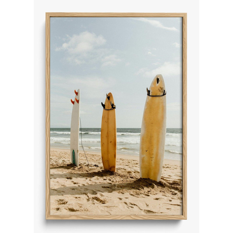 «Surf Break Laguna», Reproduction encadrée d'une seule photo sans pass, H 62 po x l 42 po, Bois naturel
