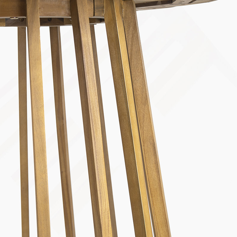 Ensemble repas d'extérieur 3 pièces en bois d'acacia avec coussins, teck