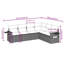 Ensemble de canapé de jardin Vidaxl, rotin PE noir, polyester, acier thermolaqué-300993862-300993861