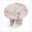 Table d'appoint en marbre rose naturel, table basse avec surface polie, marbre véritable véritable, design élégant et durable-131256945