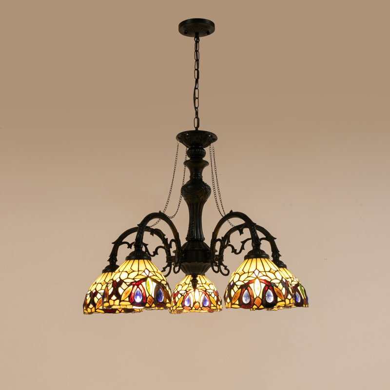 5 Lights Antique Pendant Lamp Adjustable Height