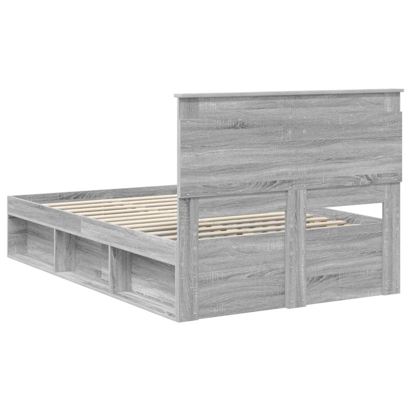 Solid Wood Bed, Grey Sonoma, Small Double (4')