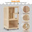 Villa pour chat 47 "en bois avec poteau à griffes et roues, cage pour chat avec porte de secours 47" Daquian