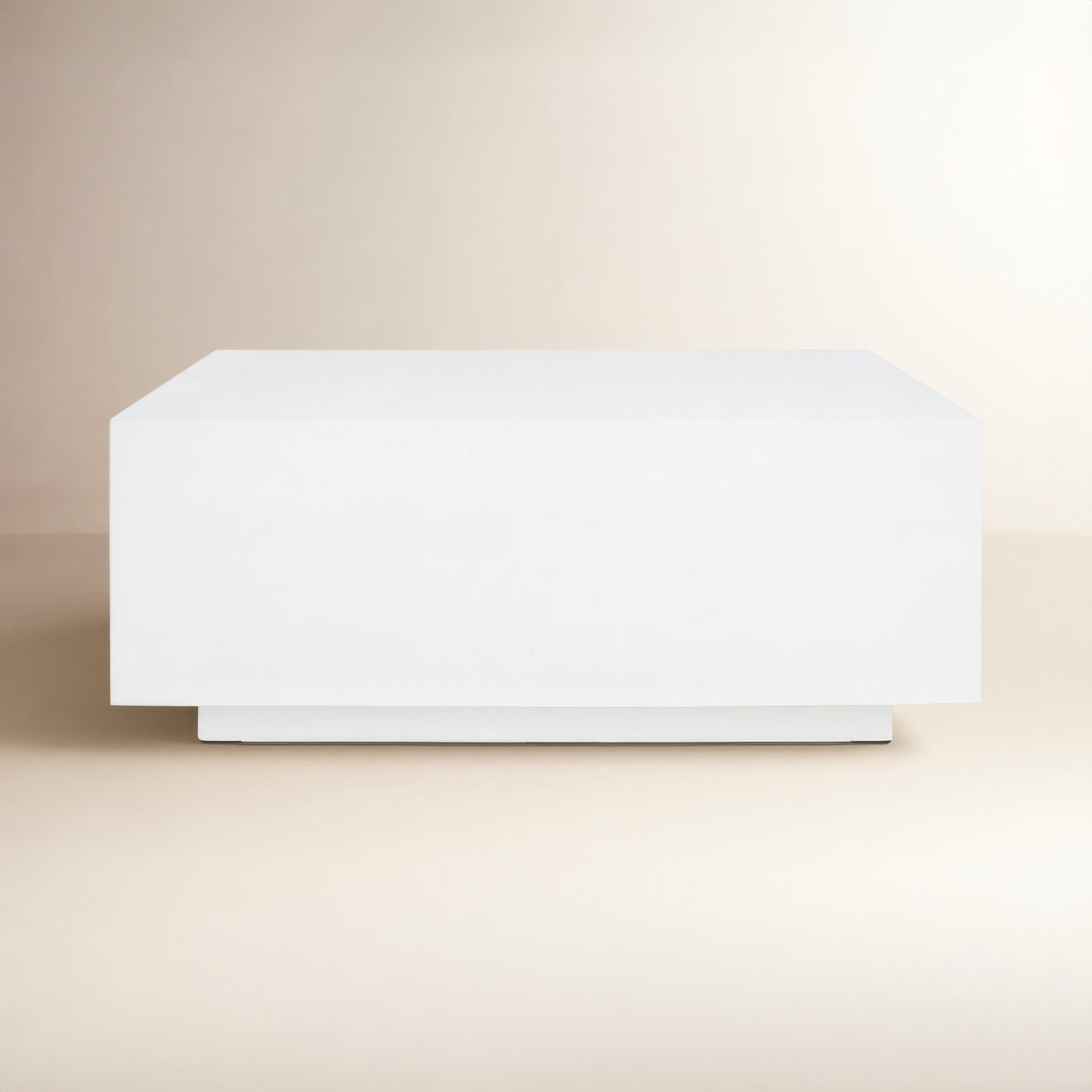 Kareen Square Coffee Table, White, 13.9" H x 36" W x 36" D